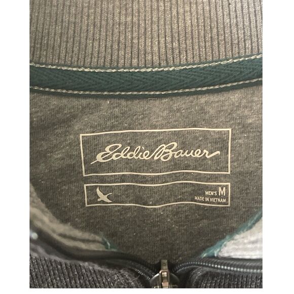 Eddie Bauer Gray Men’s Quarter Zip Pullover Sweater Long Sleeve Size Medium - Picture 4 of 6